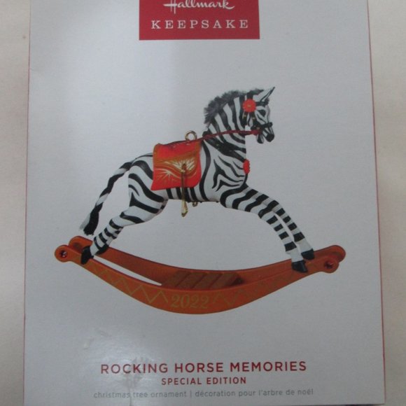 Hallmark 2022 Rocking Horse zebra Memories Christmas Tree Ornament NEW NIB - Picture 2 of 8